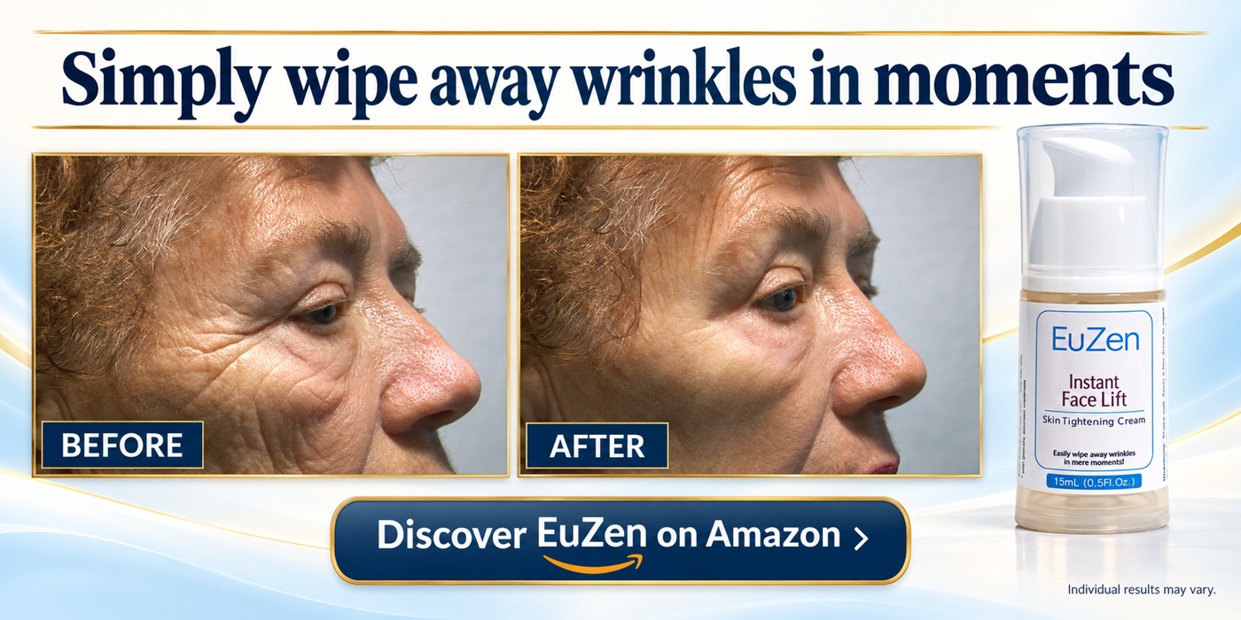 EuZen Instant Face Lift before-and-after promotion, woman 73, original design