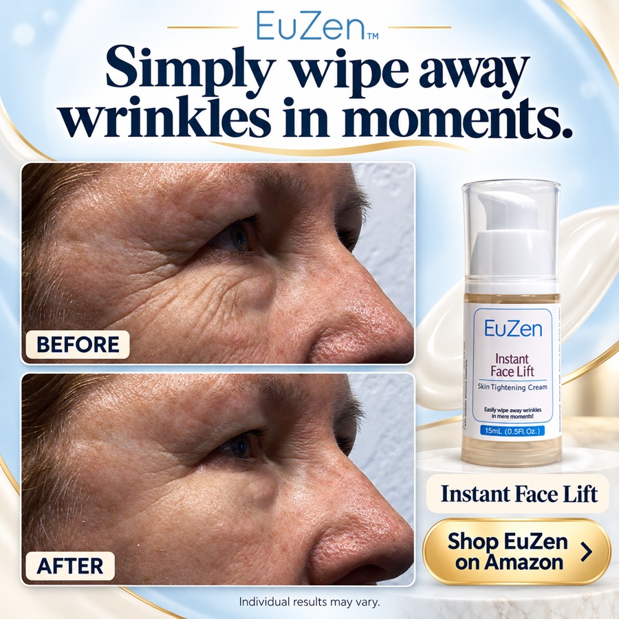 EuZen Instant Face Lift before-and-after promotion, woman 62, original design